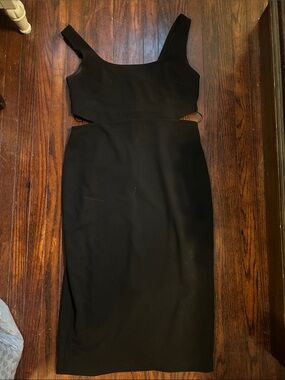 Express Black Cutout Midi Sheath Dress
